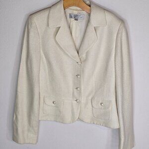 Off White Tahari Business Skirt Suit